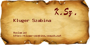 Kluger Szabina névjegykártya
