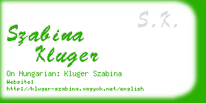 szabina kluger business card